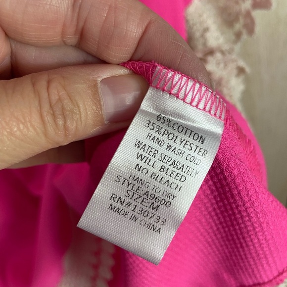 UMGEE Hot Pink Lace Trim Tunic or Mini Dress Sz Medium - Picture 6 of 8